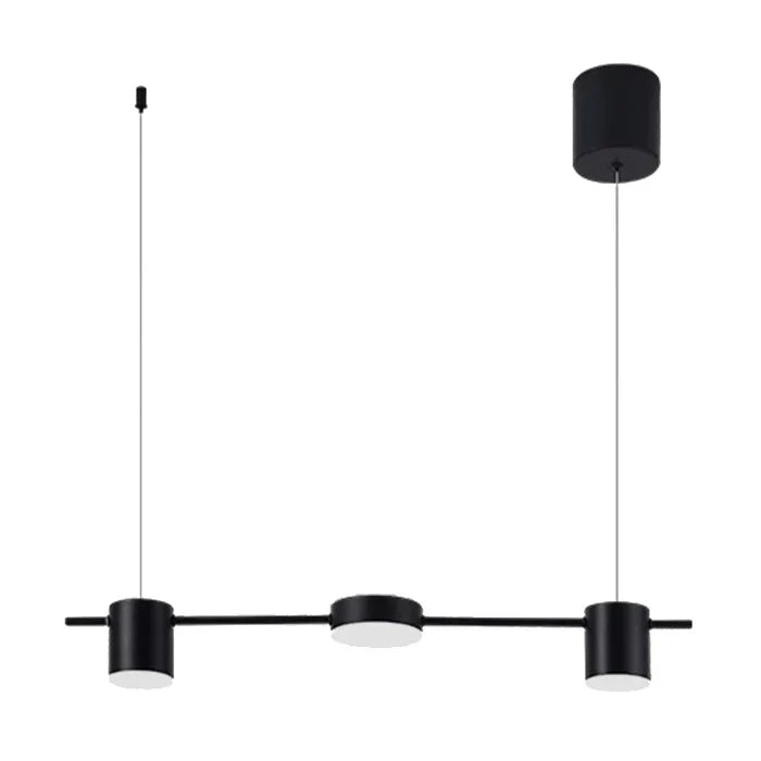 Moderne schwarze LED-Pendelleuchte, dreiflammig, minimalistisch, für Esszimmerbeleuchtung.