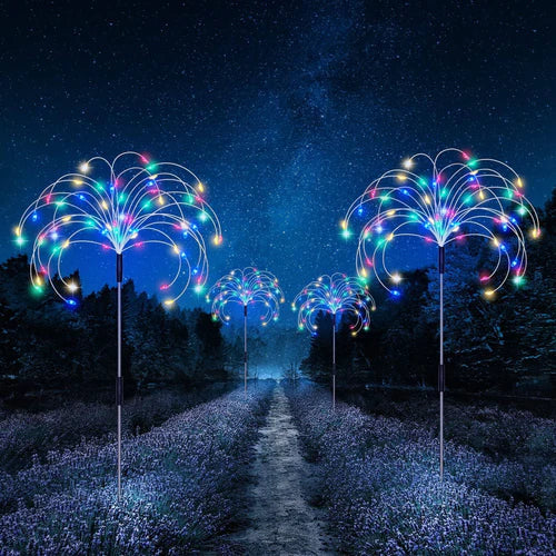 Vodotěsná solární zahradní lampa s ohňostrojem – SparkGlow