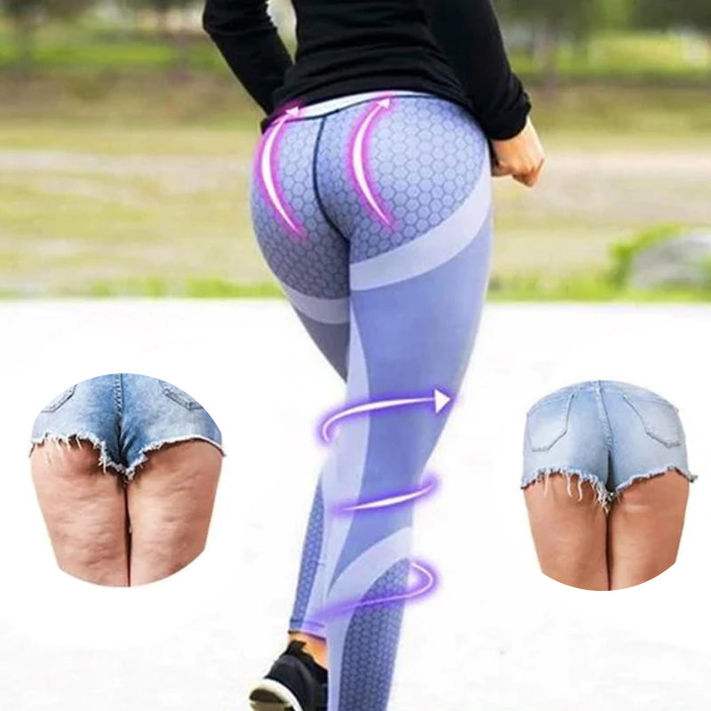 Vysoké dámské jogové legíny s geometrickým vzorem – Aurora