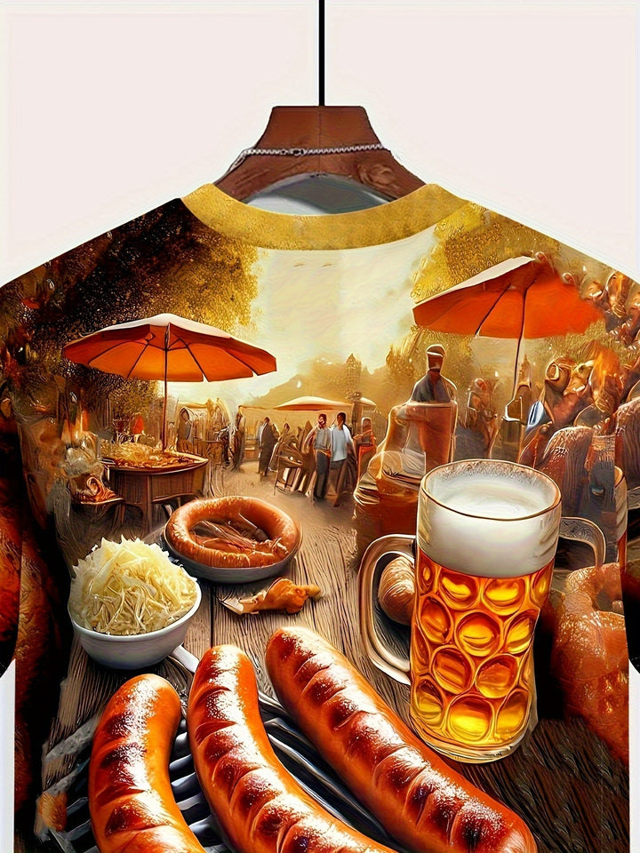 Pánské tričko s krátkým rukávem a potiskem „BBQ a pivo“ – Karl Oktoberfest 2025