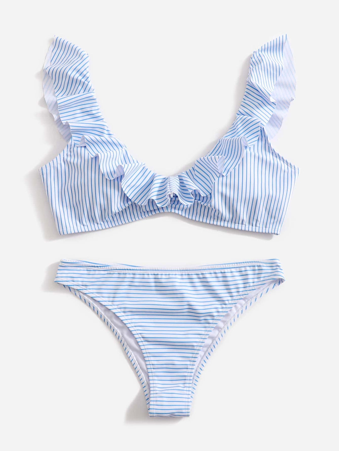Modrý a bílý pruhovaný bikini - Lina