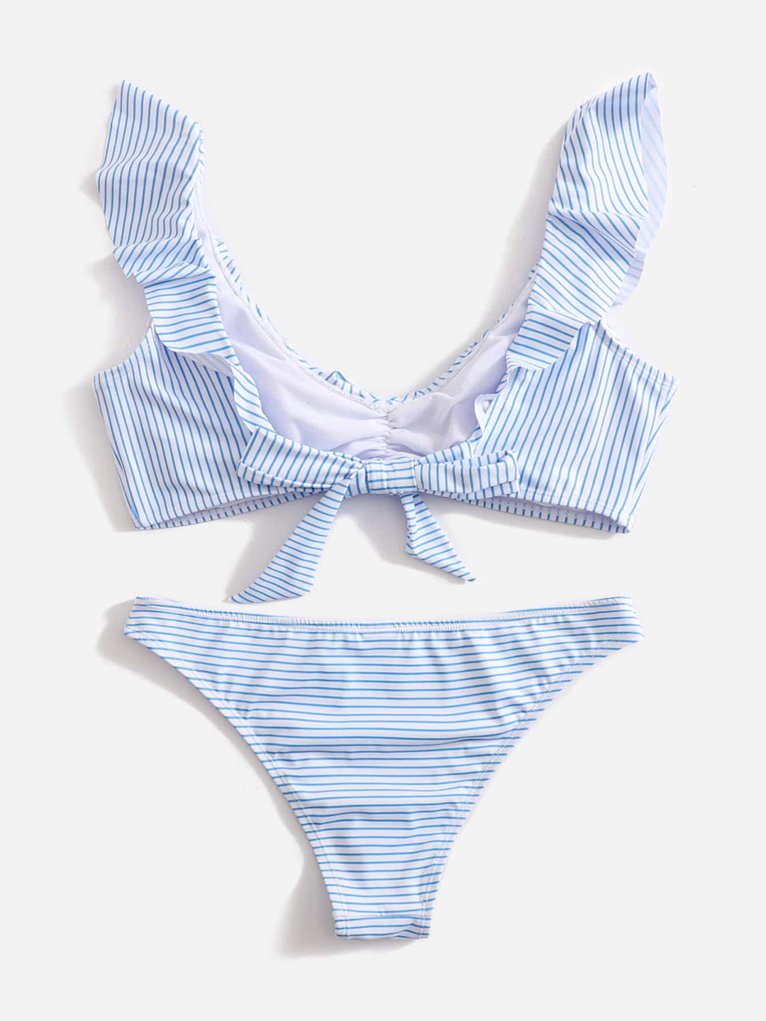 Modrý a bílý pruhovaný bikini - Lina