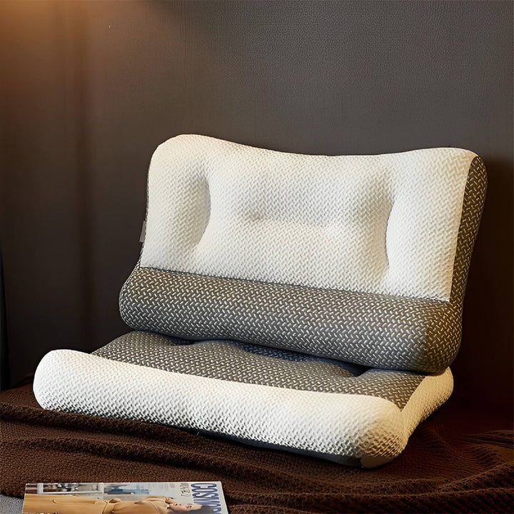 Orthopädisches Nackenstützkissen, ergonomisch, weiß-grau, Memory-Schaum, für besseren Schlaf