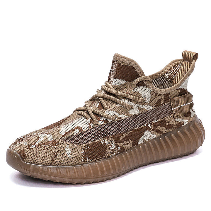 Tarnmuster Sneaker, braun-beige, atmungsaktiv, rutschfest, Herren-Freizeitschuh.