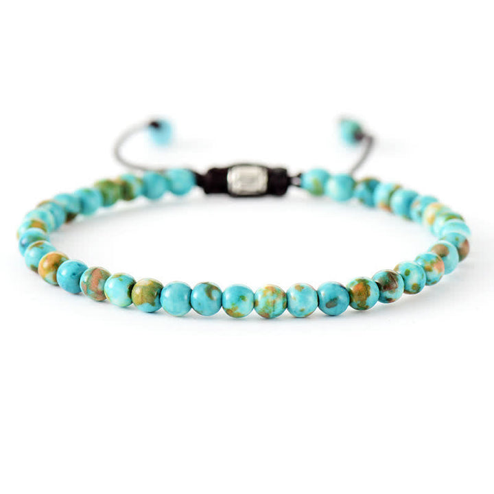 Türkisfarbenes Perlenarmband, verstellbar, handgefertigt, Schmuck für Damen und Herren.