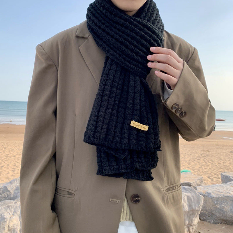 Unisex pletený šál s geometrickým vzorem – Matteo