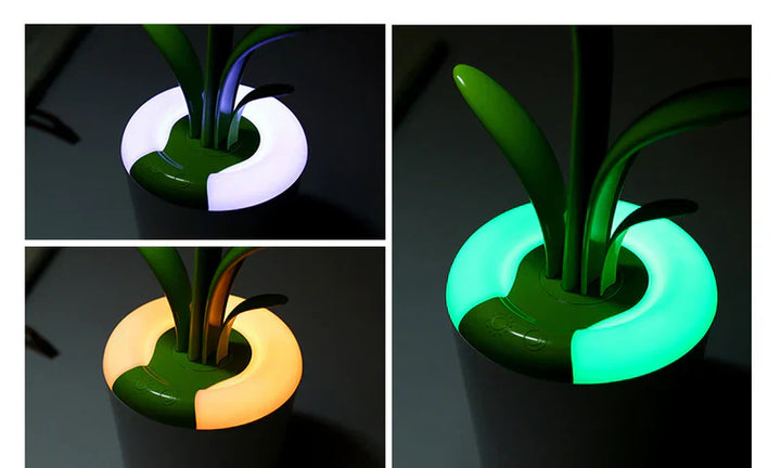 LED-Pflanzenlampe, grün, leuchtend, energiesparend, dekorativ, für Innenräume, modernes Design.