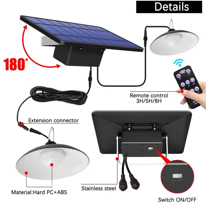 Bezdrátový solární LED lampový set s dálkovým ovládáním – TwinRay
