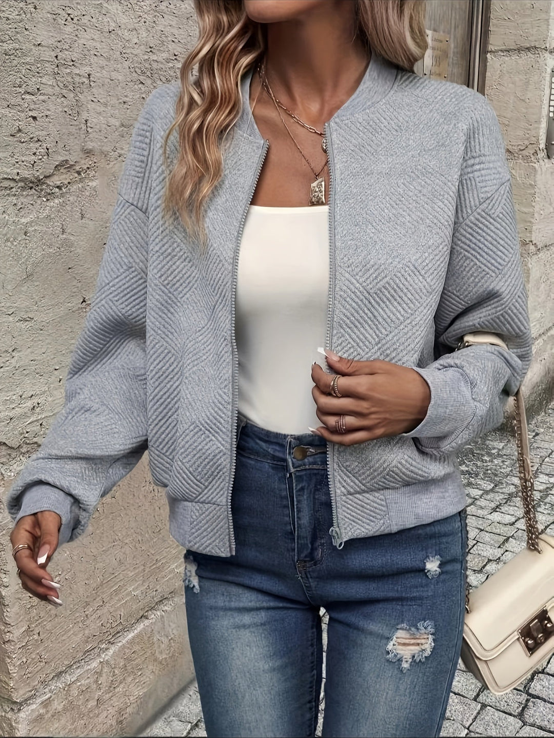 Stylová dámská zipová bunda – Rivka podzimní edice
