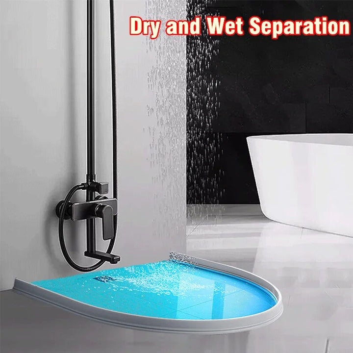 Graue Silikon-Duschbarriere, Wasserstopper für Badezimmer, trockene und nasse Trennung.