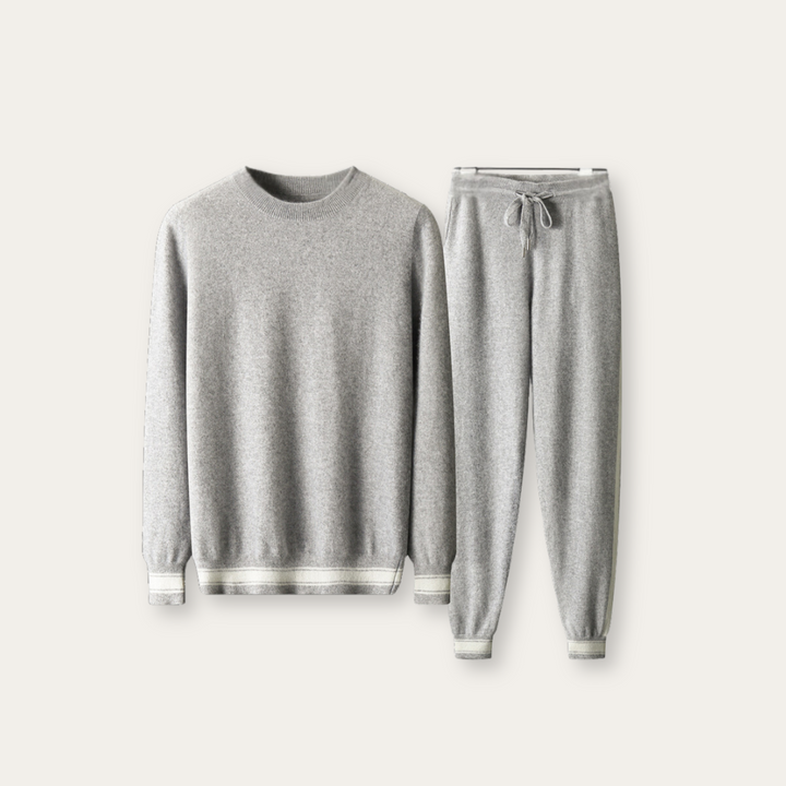 Světle šedý set z kašmírové merino vlny – Romano