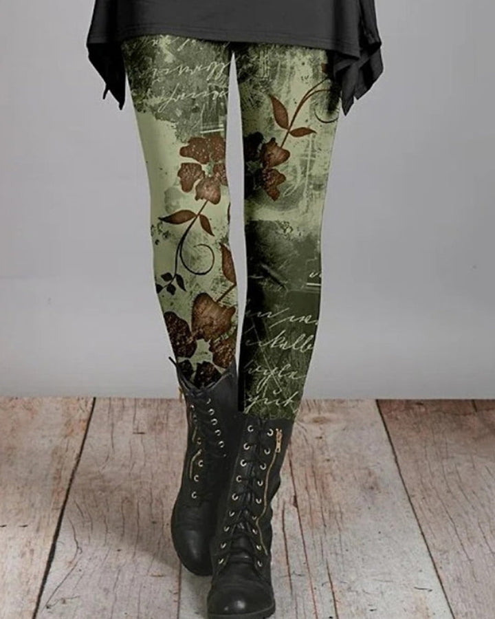 Bohemian retro legíny s etnickými potisky – Ziva