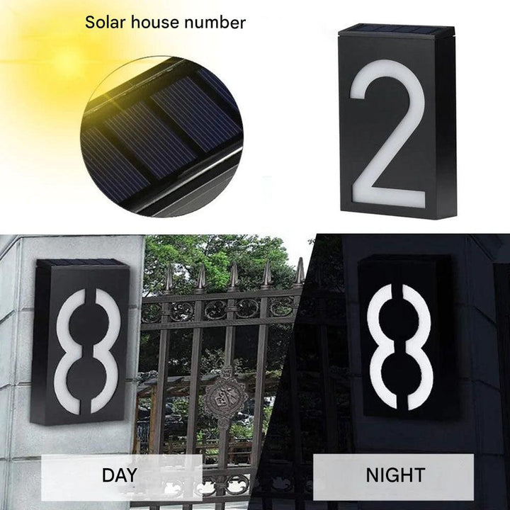 Osvětlené číslo domu se solární energií - SolarSign