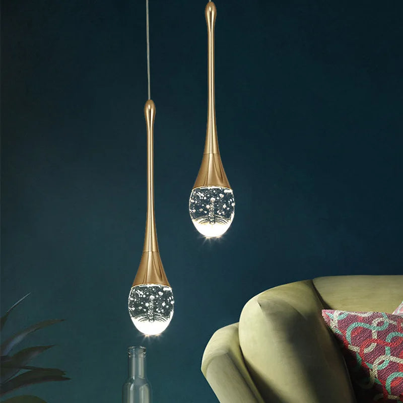 Skleněná závěsná lampa s teplým světlem - Vetra