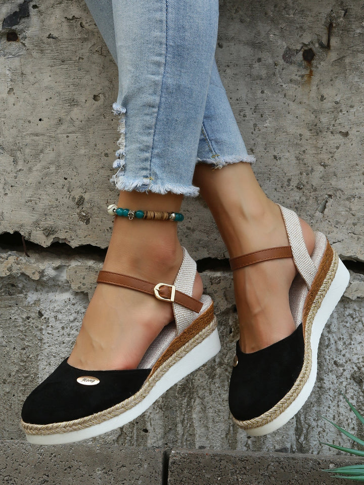 Damen Espadrilles Keilsandalen, schwarz, Wildleder, Plateau, Jeans, Sommermode, lässig, bequem.