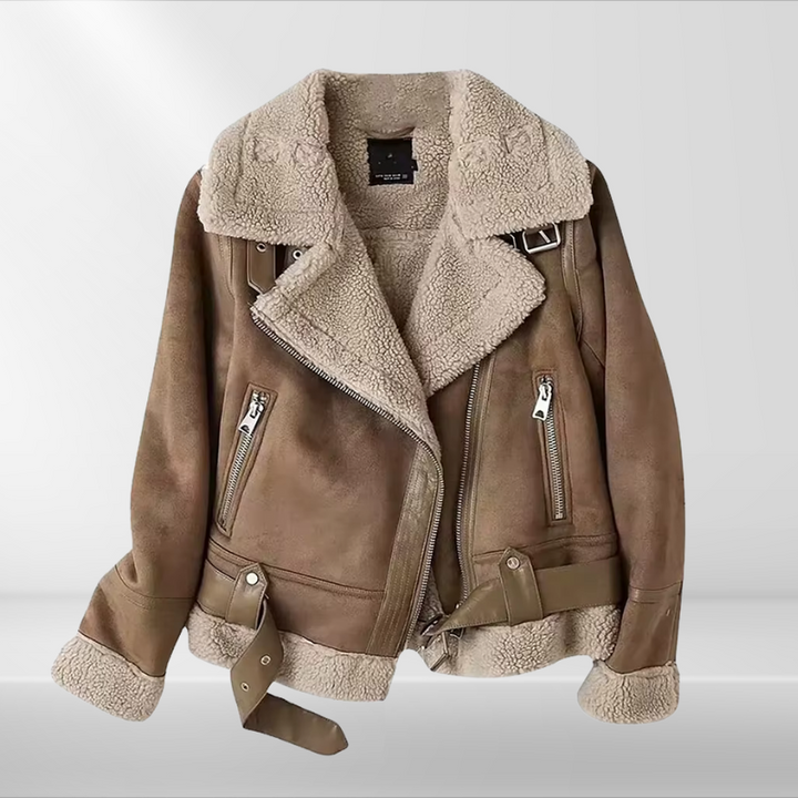 Dámská Sherpa bomber bunda z fleece s zipem – Amira
