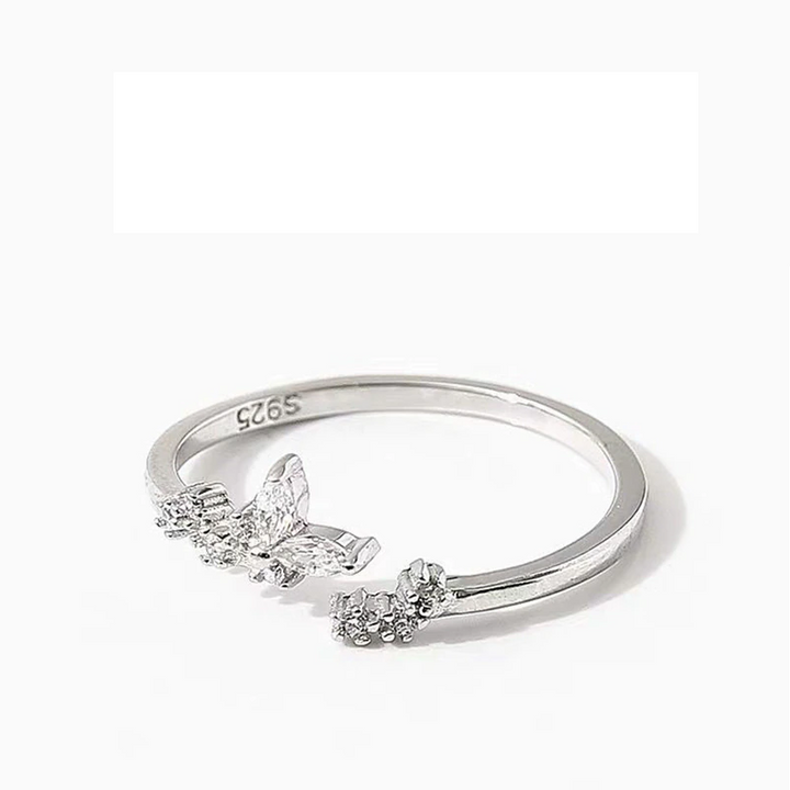 Silberring 925 mit Schmetterlingsdesign, zierlich, Damenring, Schmuck, Geschenkidee.