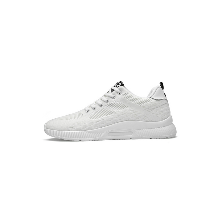 Weiße Sneaker aus Mesh, atmungsaktiv, sportlich, für Herren, modisch, bequem, rutschfest.