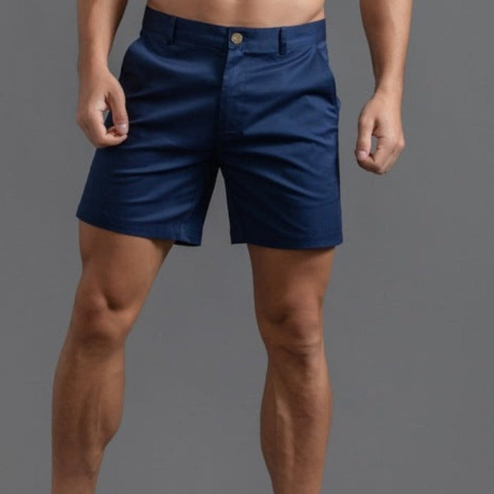 Modré slim-fit chino šortky pro muže – Emil
