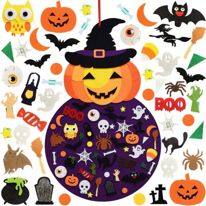Halloween DIY filcová tabule s dýní – SpookyBoard
