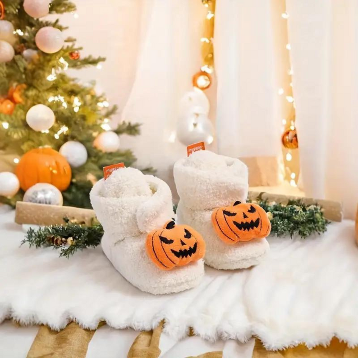 Dětské halloweenové pantofle s kresleným potiskem – SpookySteps