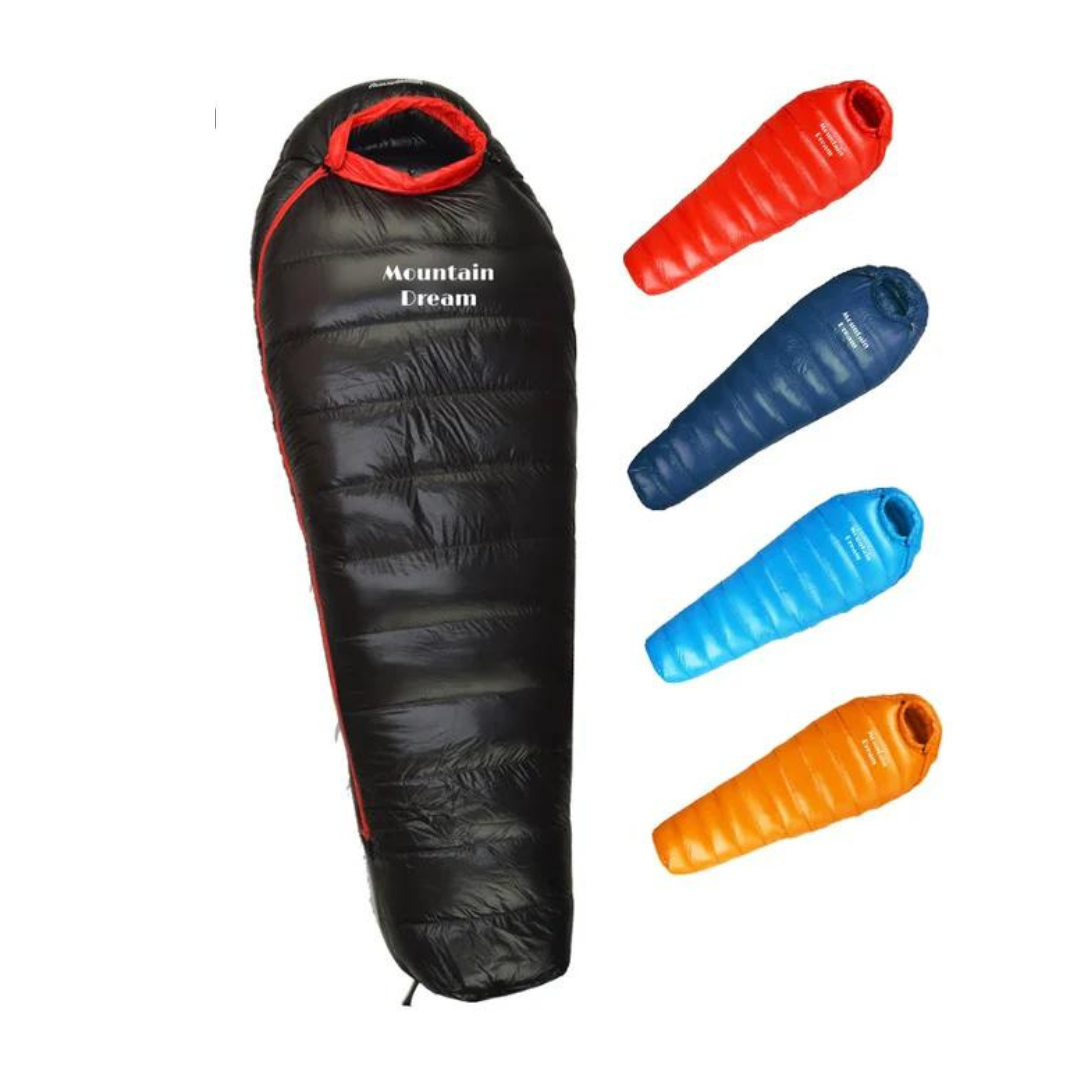 Schlafsack Mountain Dream, schwarz, Daunen, isolierend, Camping, Outdoor, verschiedene Farben