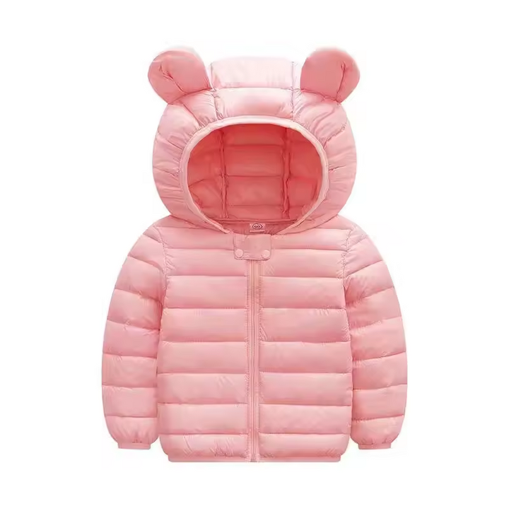 Dětská nepromokavá bunda ve stylu péřové bundy s kresleným designem – Miro