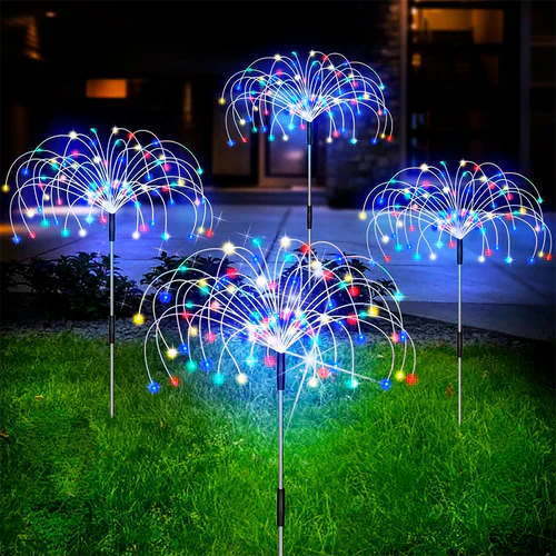 Vodotěsná solární zahradní lampa s ohňostrojem – SparkGlow
