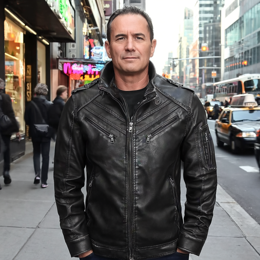 Pánská kožená bunda s odnímatelnou kapucí – podzimní edice Marcellus