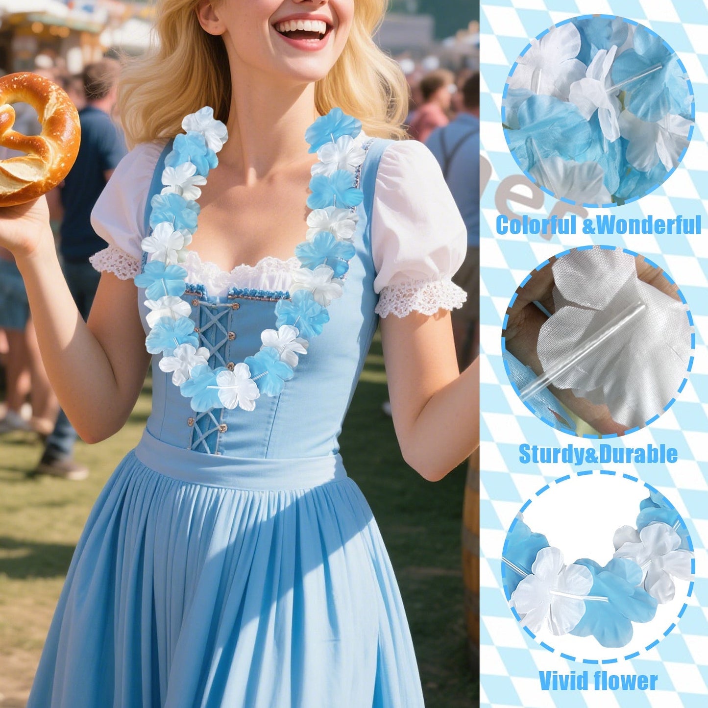 24 kusů dekorativních řetězů Oktoberfest – BavariaBlüten Oktoberfest 2025