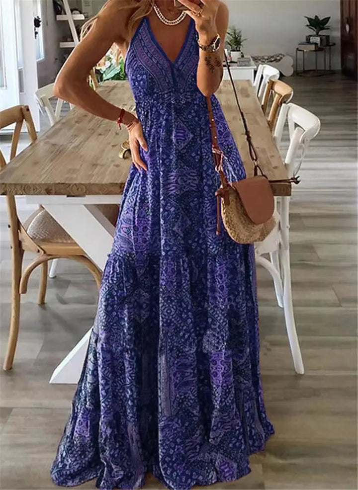Letní Boho-maxi šaty s květinovým vzorem – Isabella