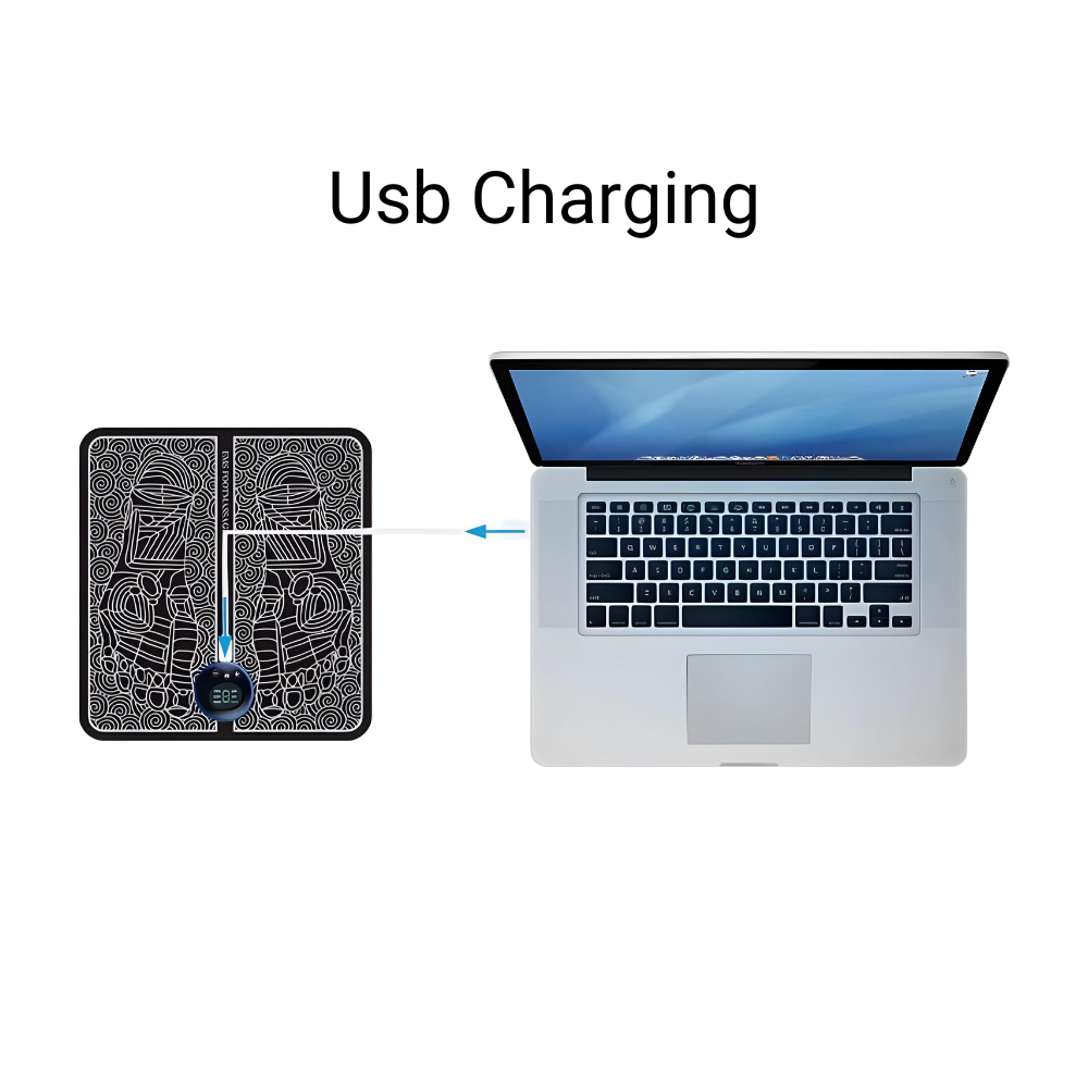 USB-Ladegerät für Laptop, schwarz, tragbar, modernes Design, effiziente Stromversorgung.
