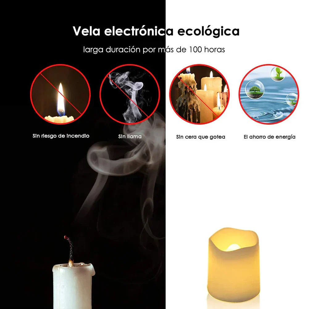 Vlamloze LED-Kerzen, warmweiß, batteriebetrieben, für Halloween, Hochzeit, Weihnachten.