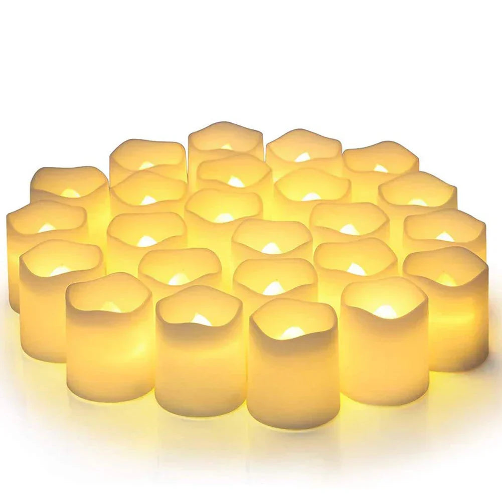 24 flammenlose LED-Teelichter, warmweiß, für Halloween, Hochzeit, Weihnachten Dekoration.