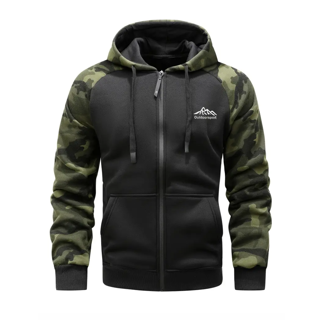 Teplá a pohodlná pánská kamuflážní fleecová bunda – Ethan