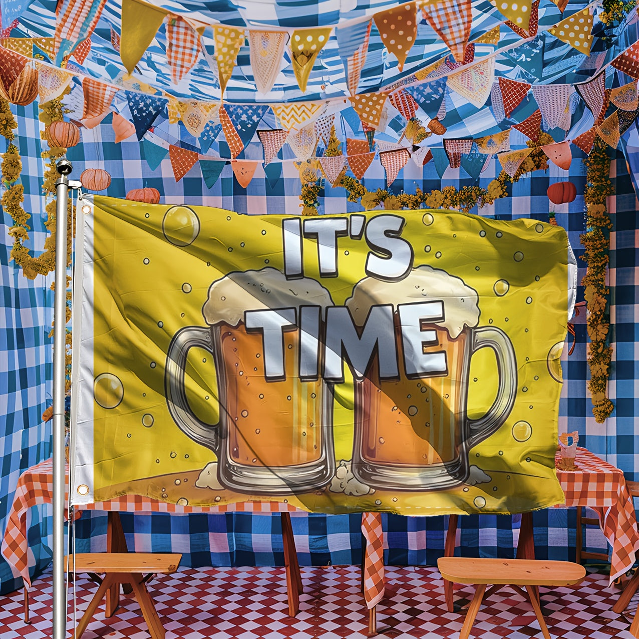 1 kus velká dekorace vlajka Oktoberfest – Prostflagga Oktoberfest 2025