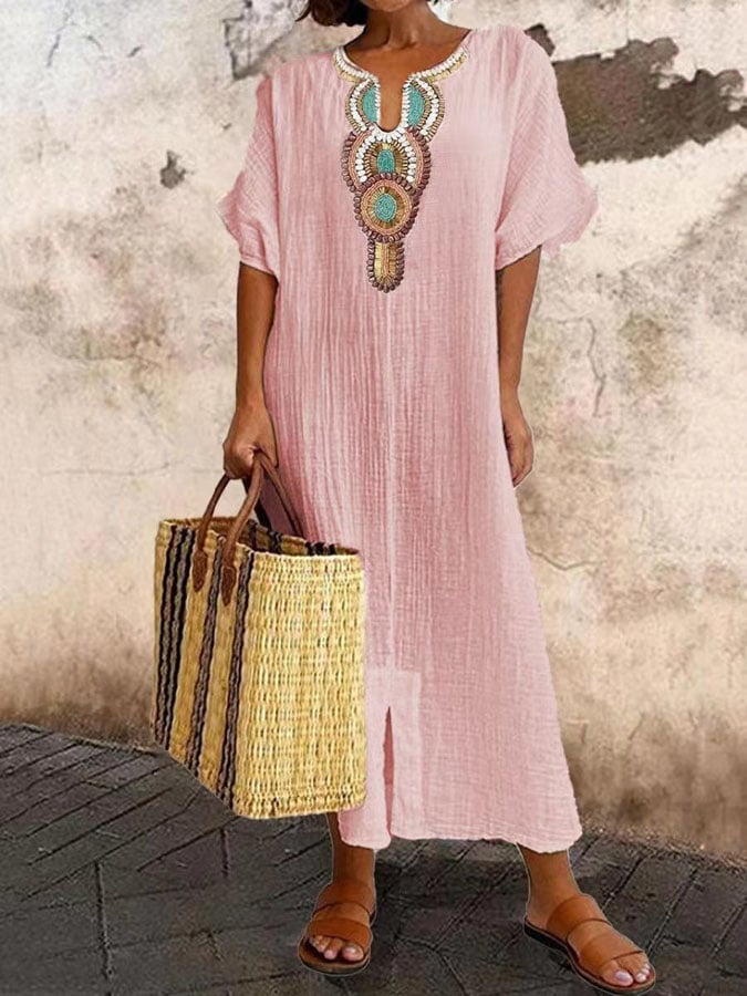 Kaftan maxidámské šaty s výšivkami – Yasmin