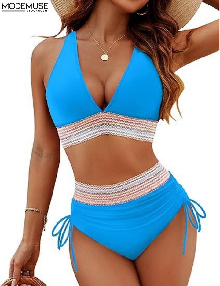 Tento trendový bikiny set s vysokým pasem - Tessa je vyroben z rychleschnoucího materiálu.