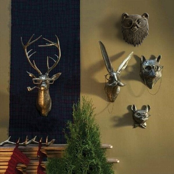 Hravá dekorace na zeď ve tvaru zvířecí hlavy - WallCritters