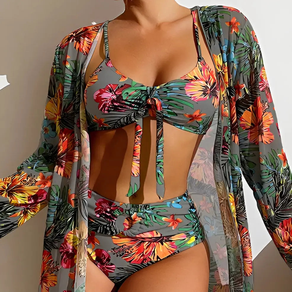 Trojdílná bikiny souprava s vysokým pasem – Yara