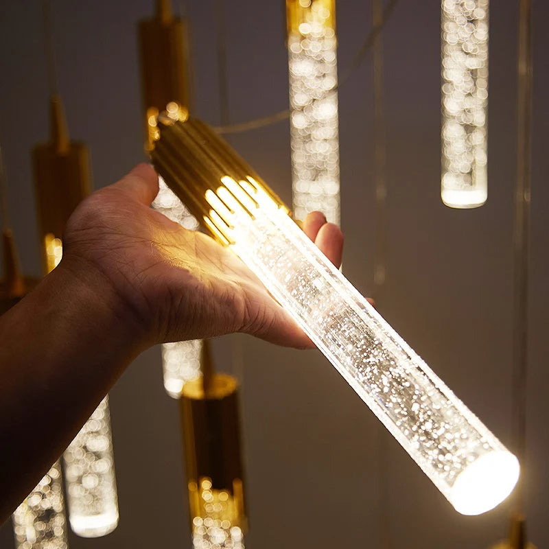 Skleněná závěsná lampa ve tvaru válce - Lustreau