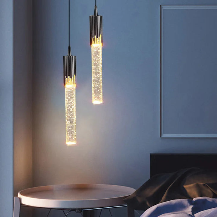 Skleněná závěsná lampa ve tvaru válce - Lustreau