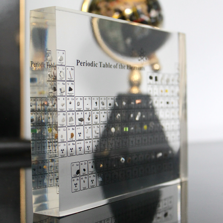 Acrylblock mit Periodensystem, transparent, dekorativ, wissenschaftliches Geschenk, Tischdekoration.