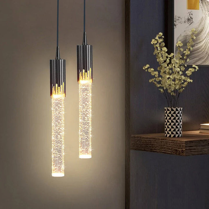Skleněná závěsná lampa ve tvaru válce - Lustreau