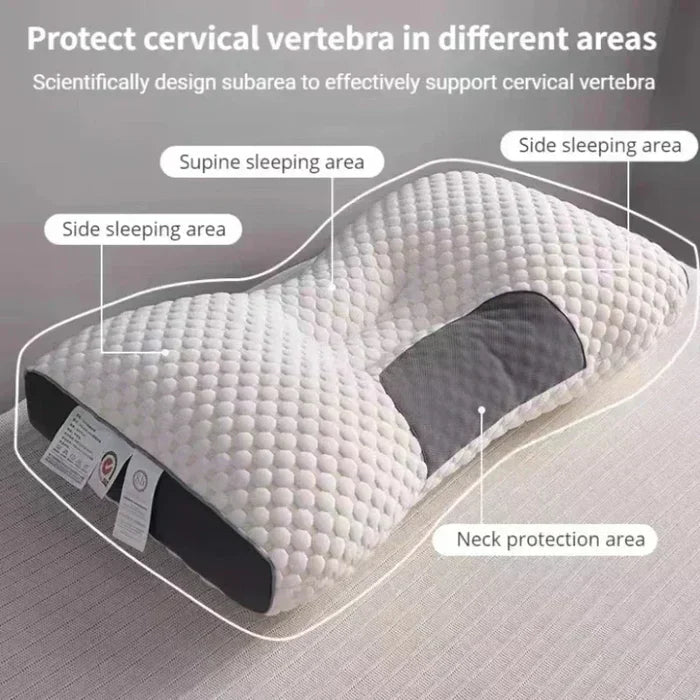 Orthopädisches Nackenkissen, ergonomisch, weiß, für Seitenschläfer, Nackenstütze.