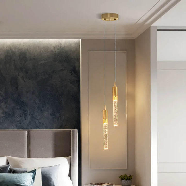 Skleněná závěsná lampa ve tvaru válce - Lustreau