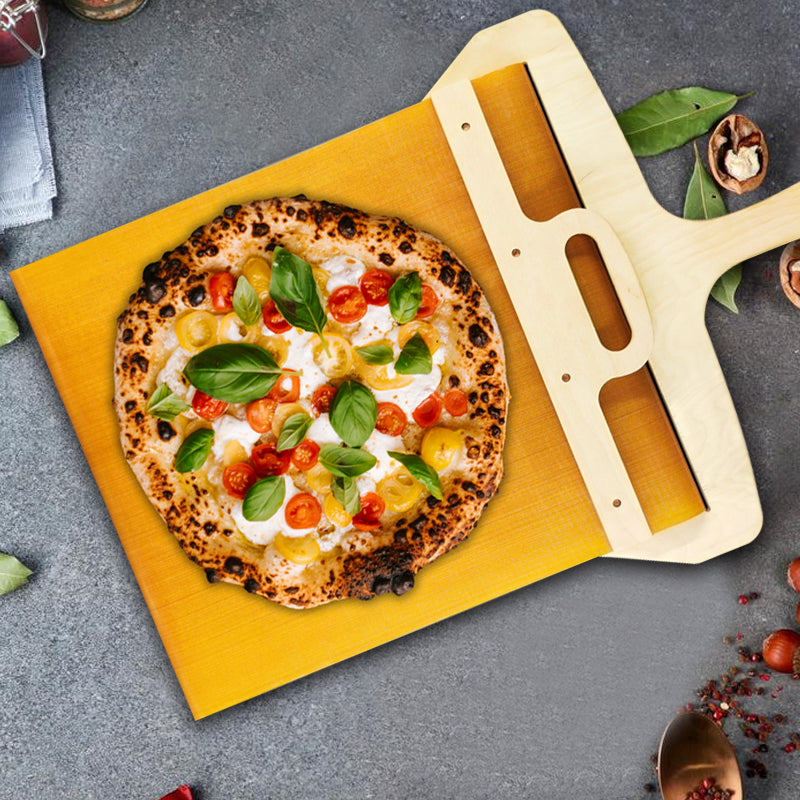 Pohyblivá pizza lopatka z břízy s posuvným mechanismem – Fornello