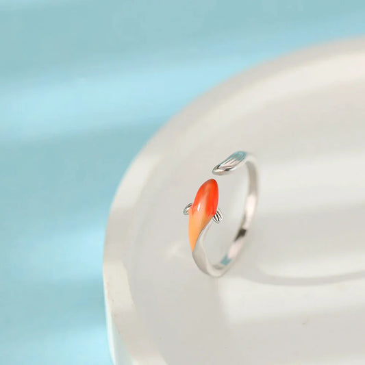 Silberring mit orangefarbenem Stein, minimalistisches Design, Damenmode-Schmuck, Geschenkidee.