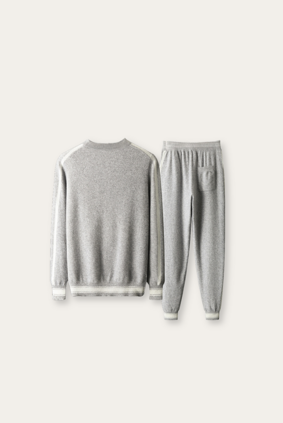 Světle šedý set z kašmírové merino vlny – Romano