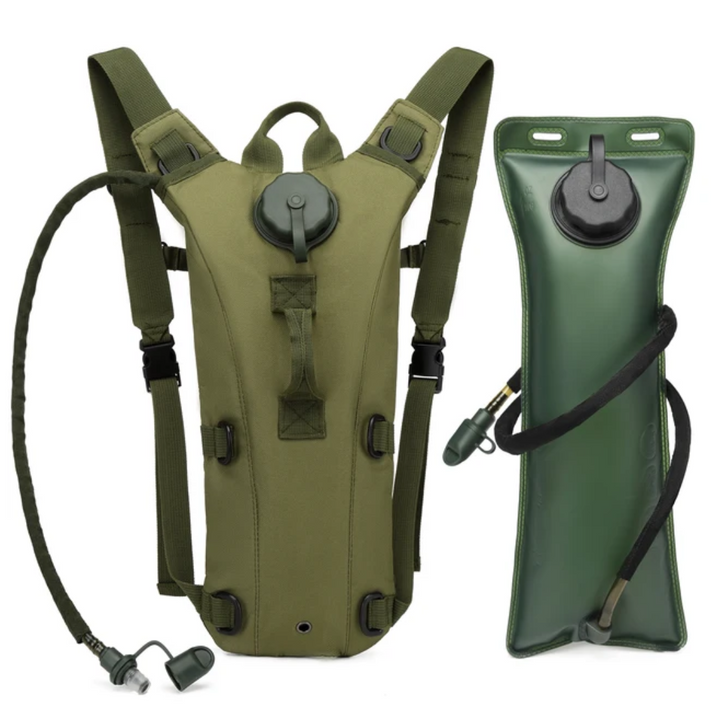 Grüner Trinkrucksack mit Trinkblase, Outdoor-Wandern, Camping, langlebig, leicht, BPA-frei.